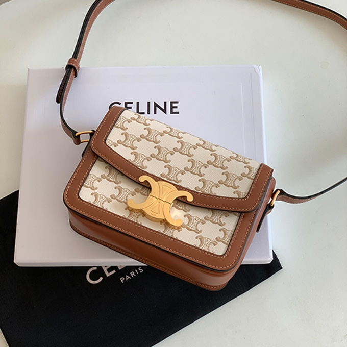 celine triomphe medium canvas leather crossbody bag